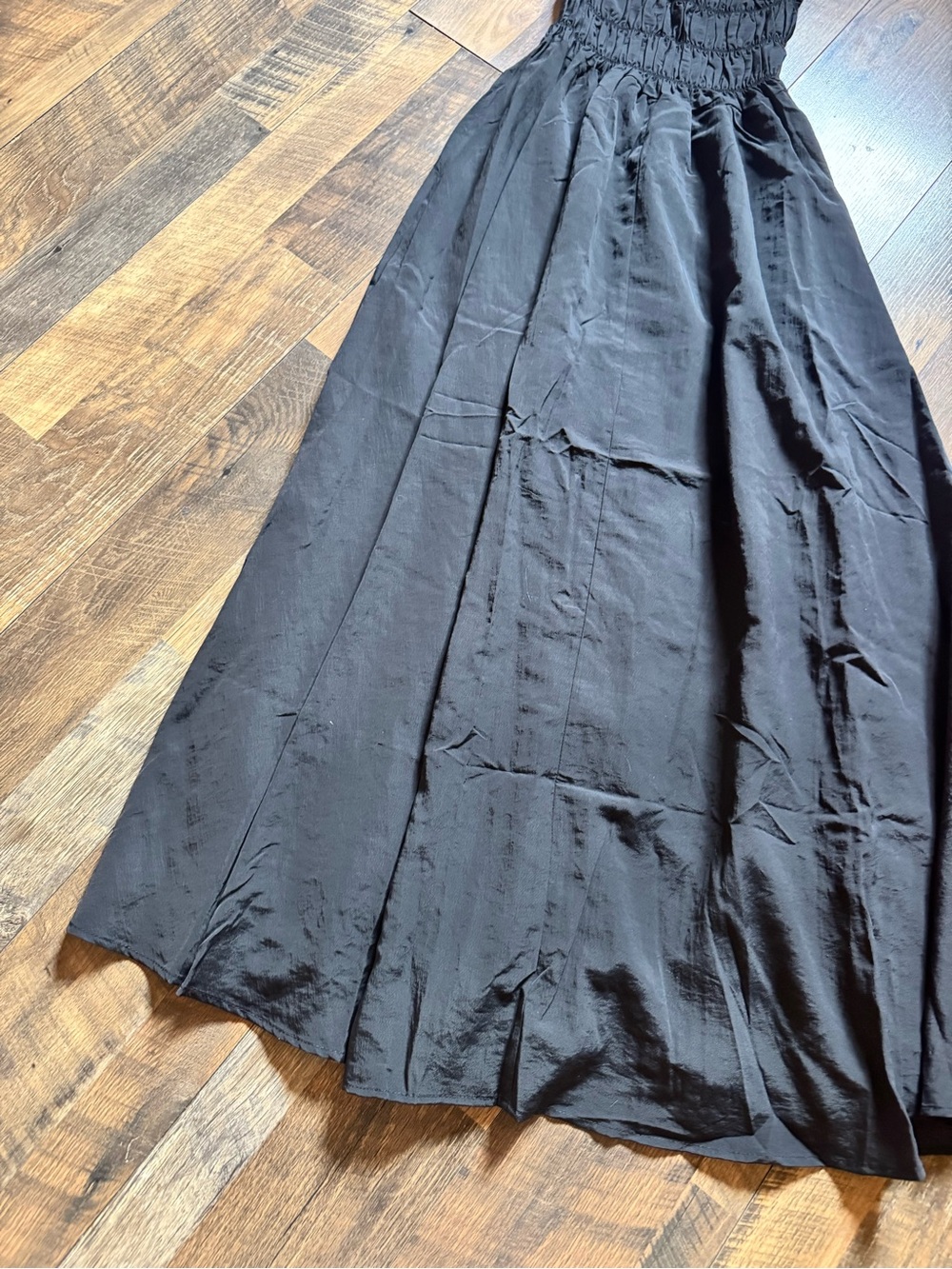 By Together Black Maxi Smocked-Top Maxi Dress - Picture 3 of 9